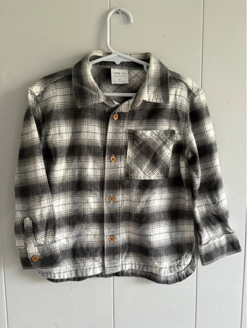 3T The Little Co Plaid Flannel Button Down Boys Shirt